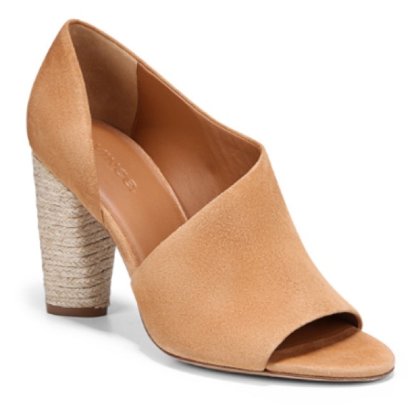 Vince Shoes - Vince. Percey Block Heel Espadrille Sandal Tan 9